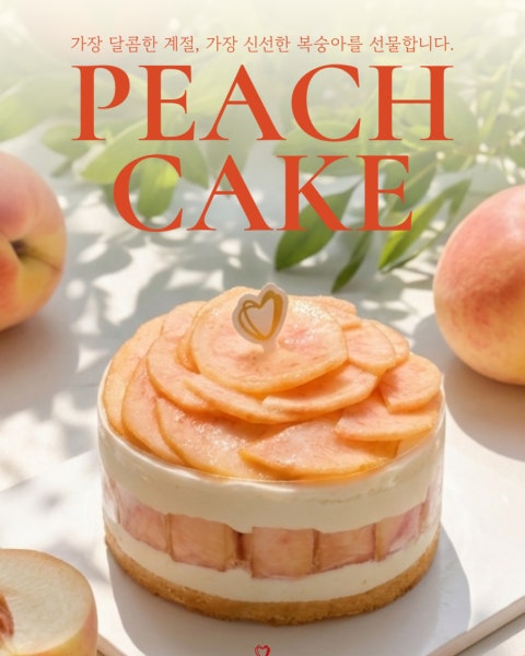 카페 할인 이벤트 - 프레베리 마곡케이크 - 분홍빛 여름을 담은 🍑 생복숭아 생크림 케이크 출시!