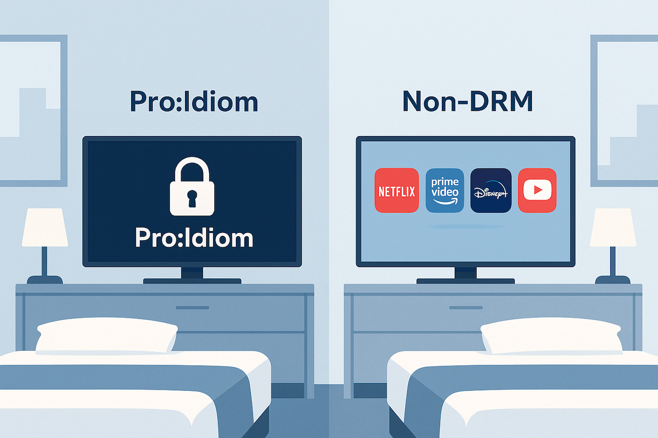 Pro:Idiom vs Non-DRM / Lite Hospitality TVs: What Hotels Need to Know