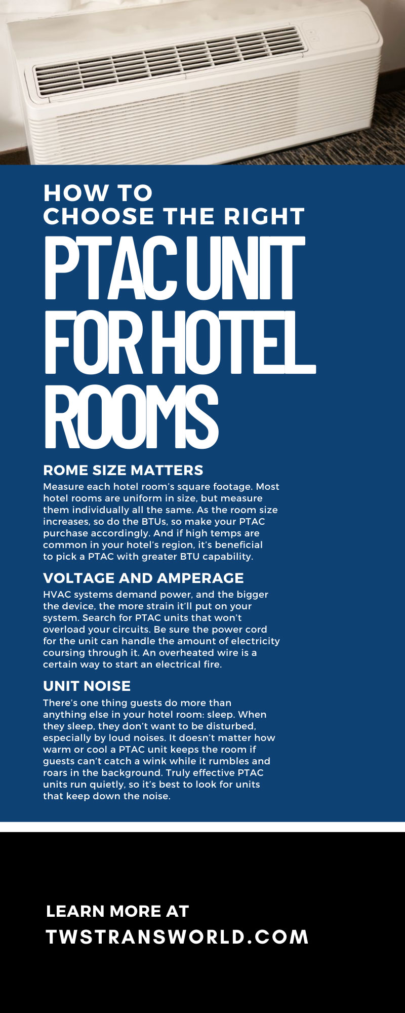 How To Choose the Right PTAC Unit for Hotel Rooms
