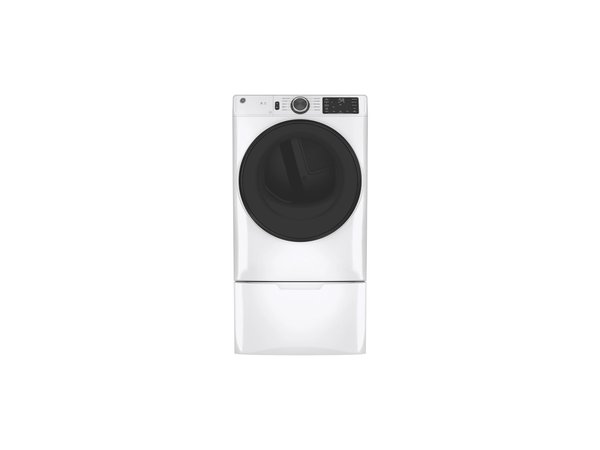GE 28" 7.8 CU. FT. Capacity Smart Front Load Electric Dryer with Sanitize Cycle - GFD55ESSNWW - Image 1