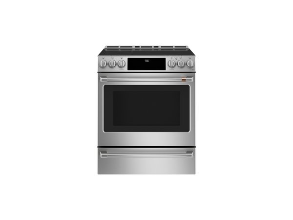 Café 30" Smart Slide-In, Front-Control, Induction and Convection Range with Warming Drawer - CHS900P2MS1