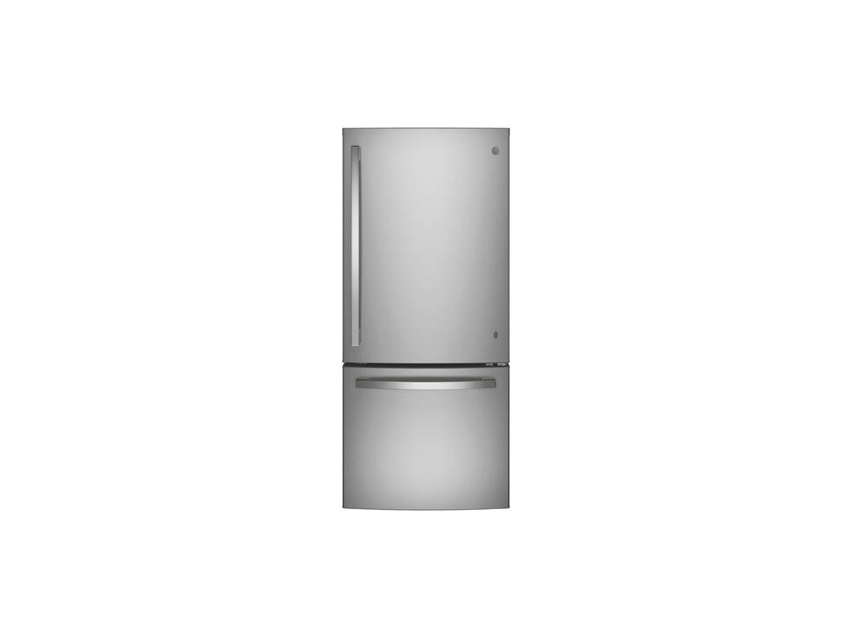 GE ENERGY STAR® 21.0 Cu. Ft. Bottom-Freezer Refrigerator in Stainless Steel - GDE21EYKFS