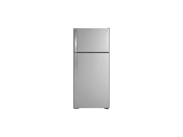 GE 28" 16.6 CU. FT. Top Freezer Refrigerator, Energy Star in Stainless Steel - GIE17GSNRSS - Image 1