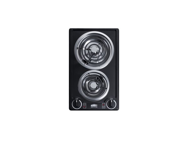 Summit 12" 2 Burner Coil Cooktop 230V - CCE226BL - Image 1