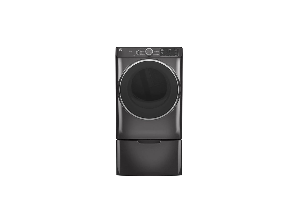 GE 28" 7.8 CU. FT. Capacity Smart Front Load Electric Dryer with Sanitize Cycle - GFD55ESPNDG