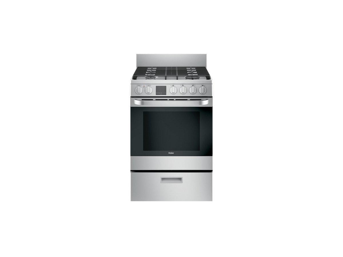 Haier 24" Gas Free-Standing Range with Convection and Modular Backguard - QGAS740RMSS