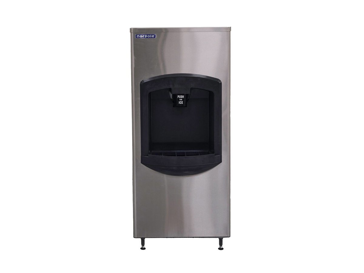 Norpole 350 lbs. Freestanding Commercial Ice Maker Bin in Stainless Steel - NPCIM350DB