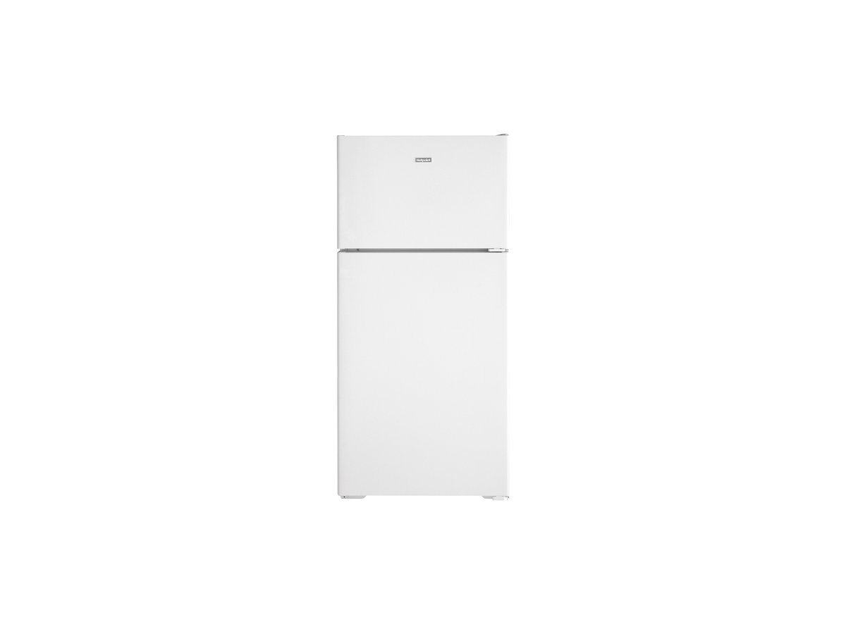 Hotpoint 28" 15.6 CU. FT. Recessed Handle Top Freezer Refrigerator in White - HPS16BTNLWW