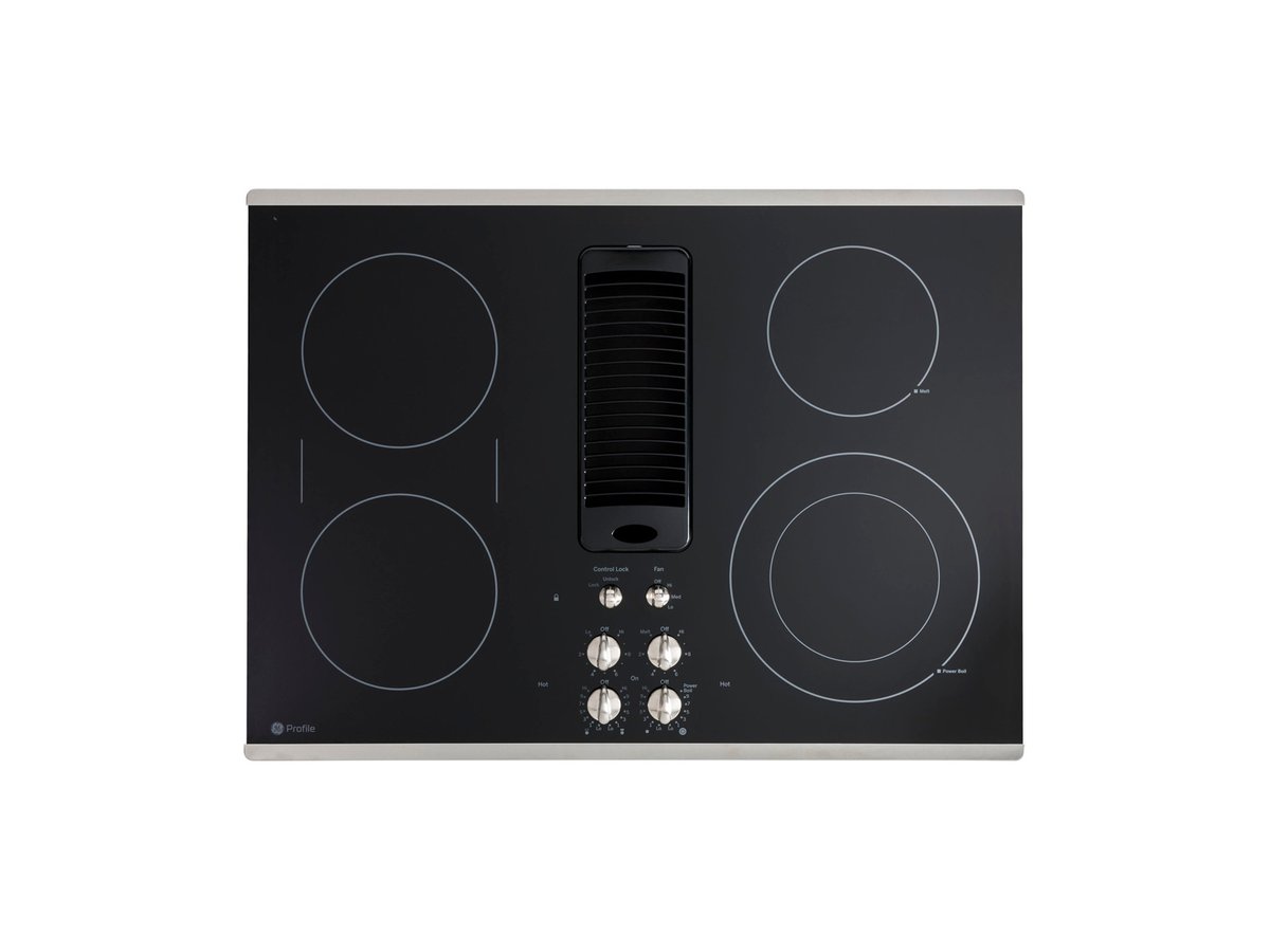 GE Profile 30" Downdraft Electric Cooktop in Stainless Steel - PP9830SRSS