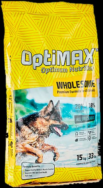 Optimax Wholesome Dry Kibble Food for Adult dogs