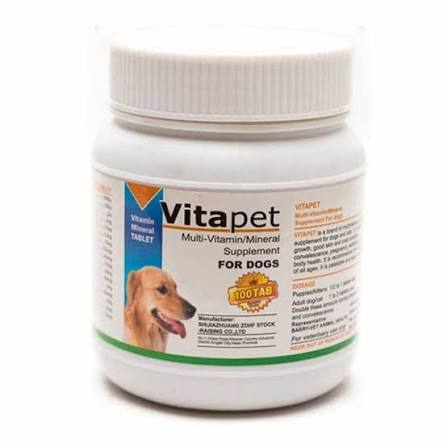 Vita Pet Multivitamin tablets for dogs of any life stage.