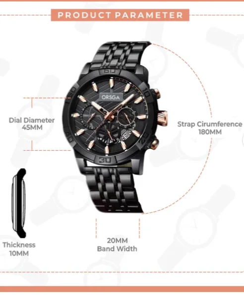 ORSGA Chronographe Analogique - Bracelet Acier vue 3