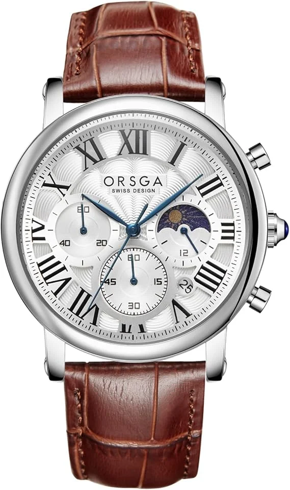  ORSGA CHRONOGHRAPHE AVEC BARCLET EN CUIR ORIGINAL