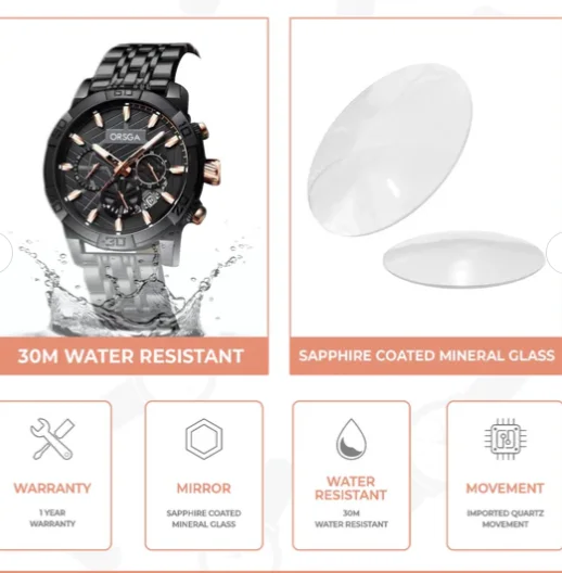 ORSGA Chronographe Analogique - Bracelet Acier vue 4