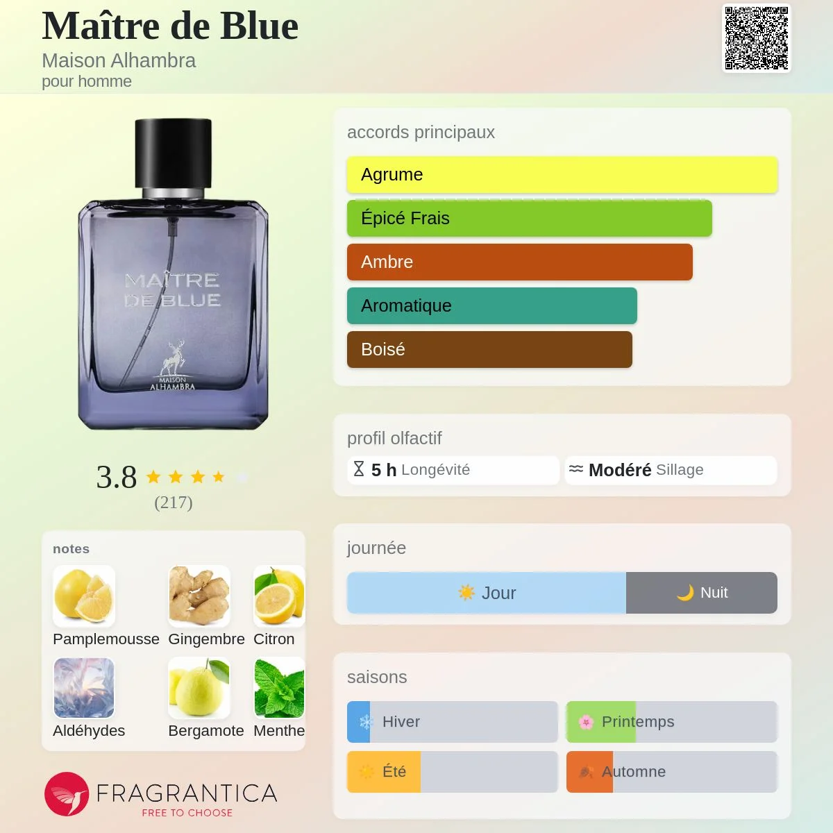 Maître de Blue EAU DE PARFUM Pour Hommes - 100ml vue 2