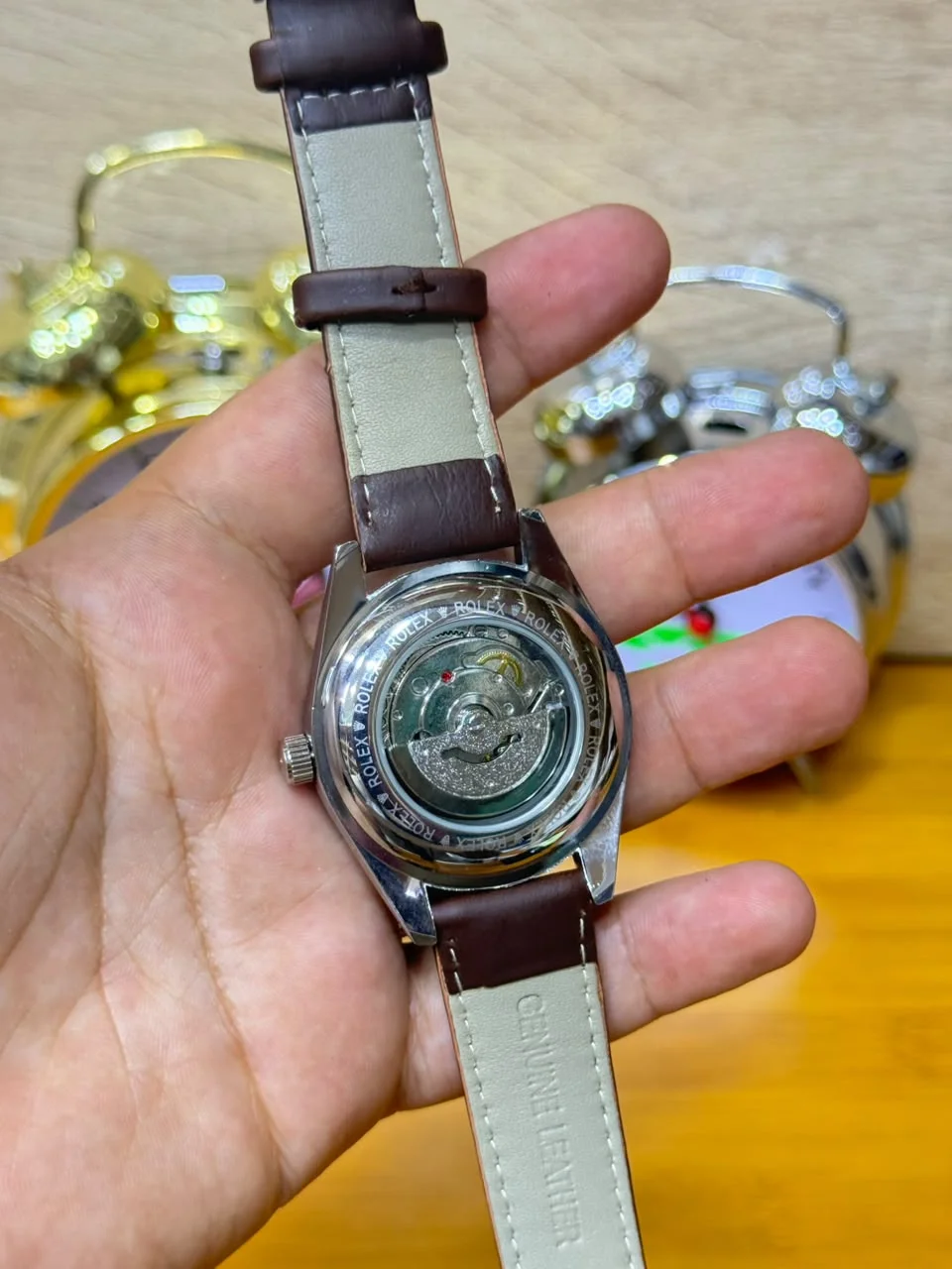 rolex cuire stel automatique vue 4