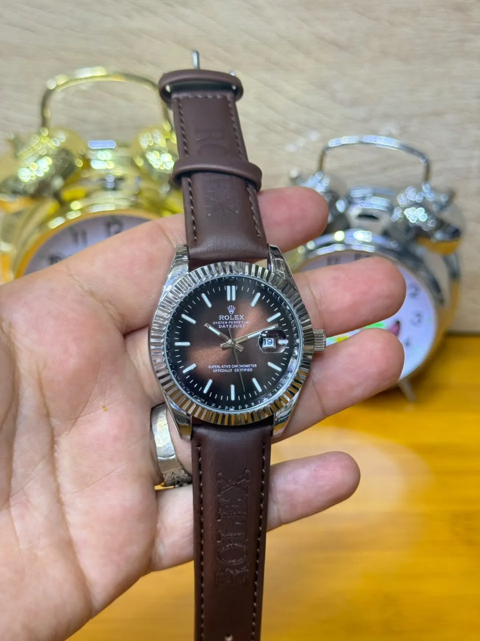 rolex cuire stel automatique vue 6