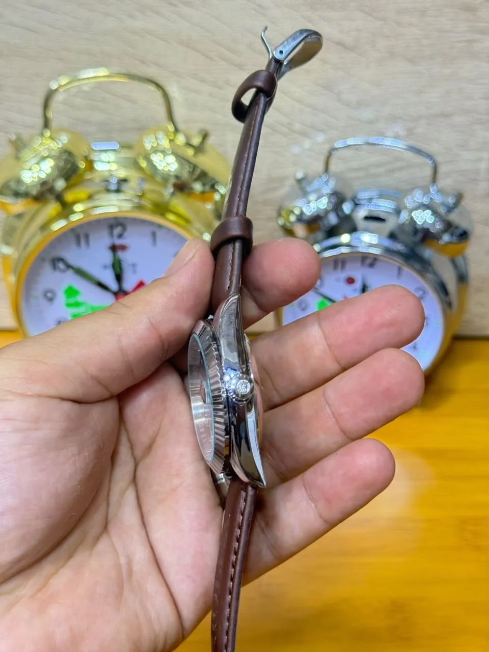 rolex cuire stel automatique vue 3