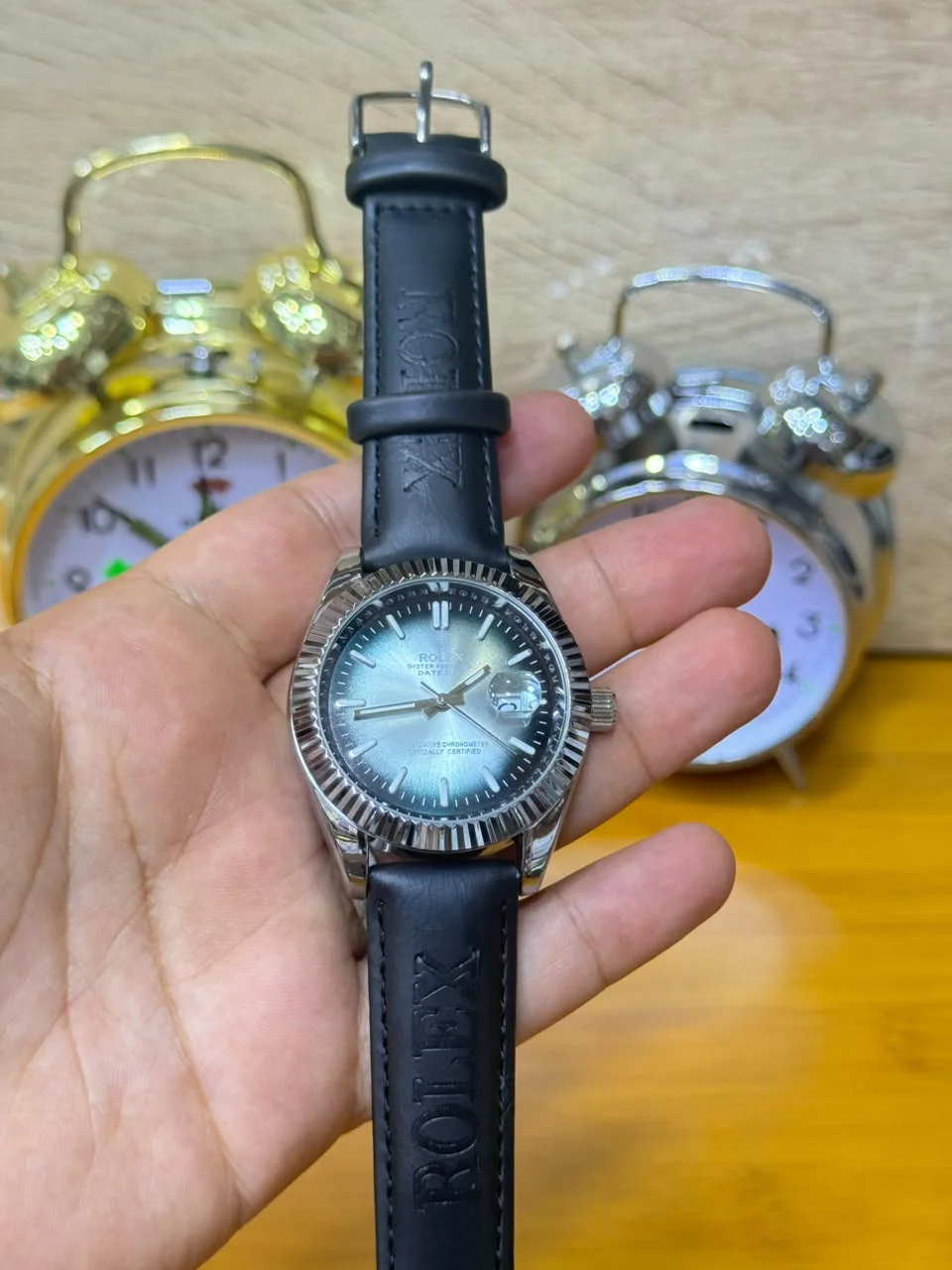 rolex cuire stel automatique vue 5