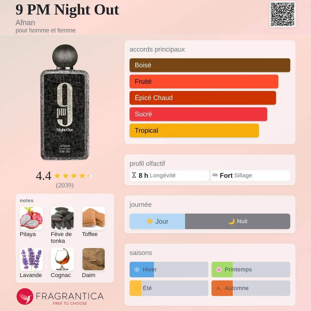 9 PM Night Out AFNAN Eau de Parfum – 100ml vue 2