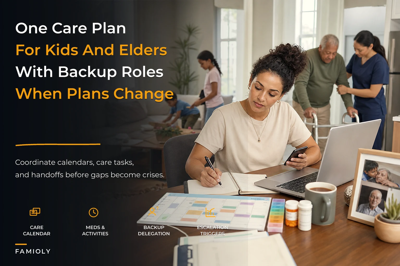 Care Continuum OS: Coordinate Child and Elder Care With Shared Calendars and Delegation Ladders
