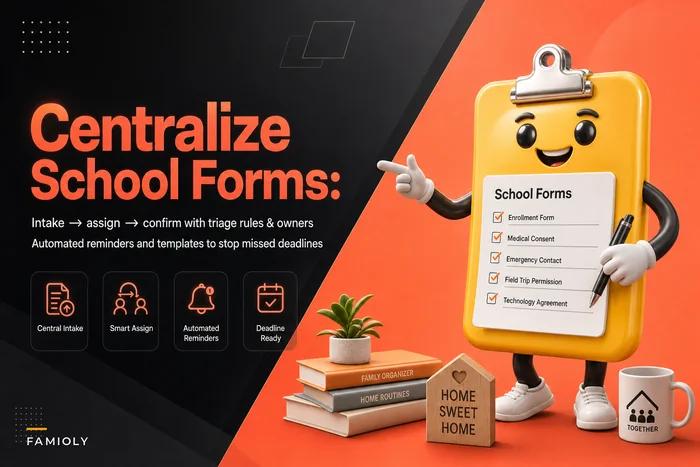 Centralize school permission slips and forms: an intake-assign-confirm workflow that prevents missed deadlines
