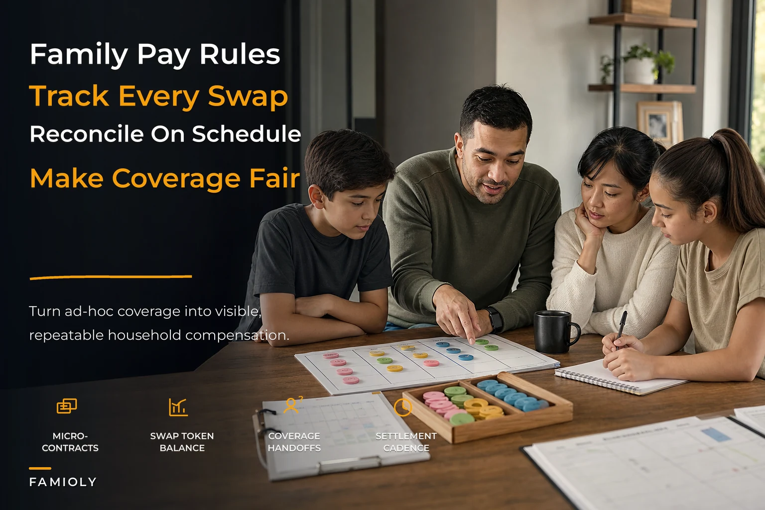 Family compensation charter: micro‑contracts, swap tokens, and reconciliation cadences