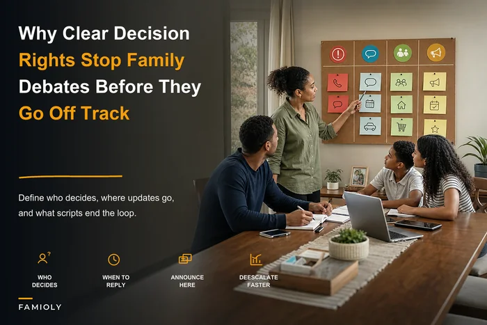 Why clear decision rights and channel rules beat endless family debates (plus scripts to use today)