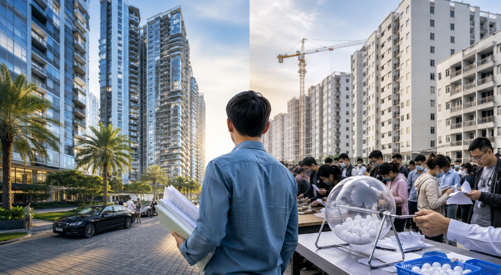 Thực hư chuyện người dân khu đô thị cao cấp tham gia bốc thăm mua nhà ở xã hội