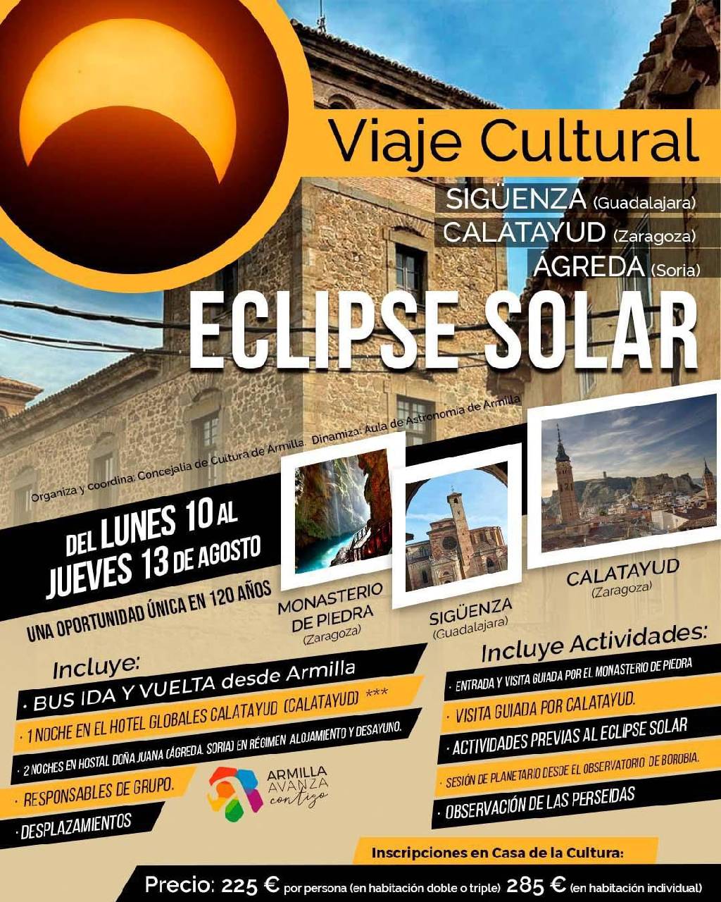 Viaje Cultural: Eclipse Solar y Patrimonio (Sigüenza, Calatayud, Ágreda)
