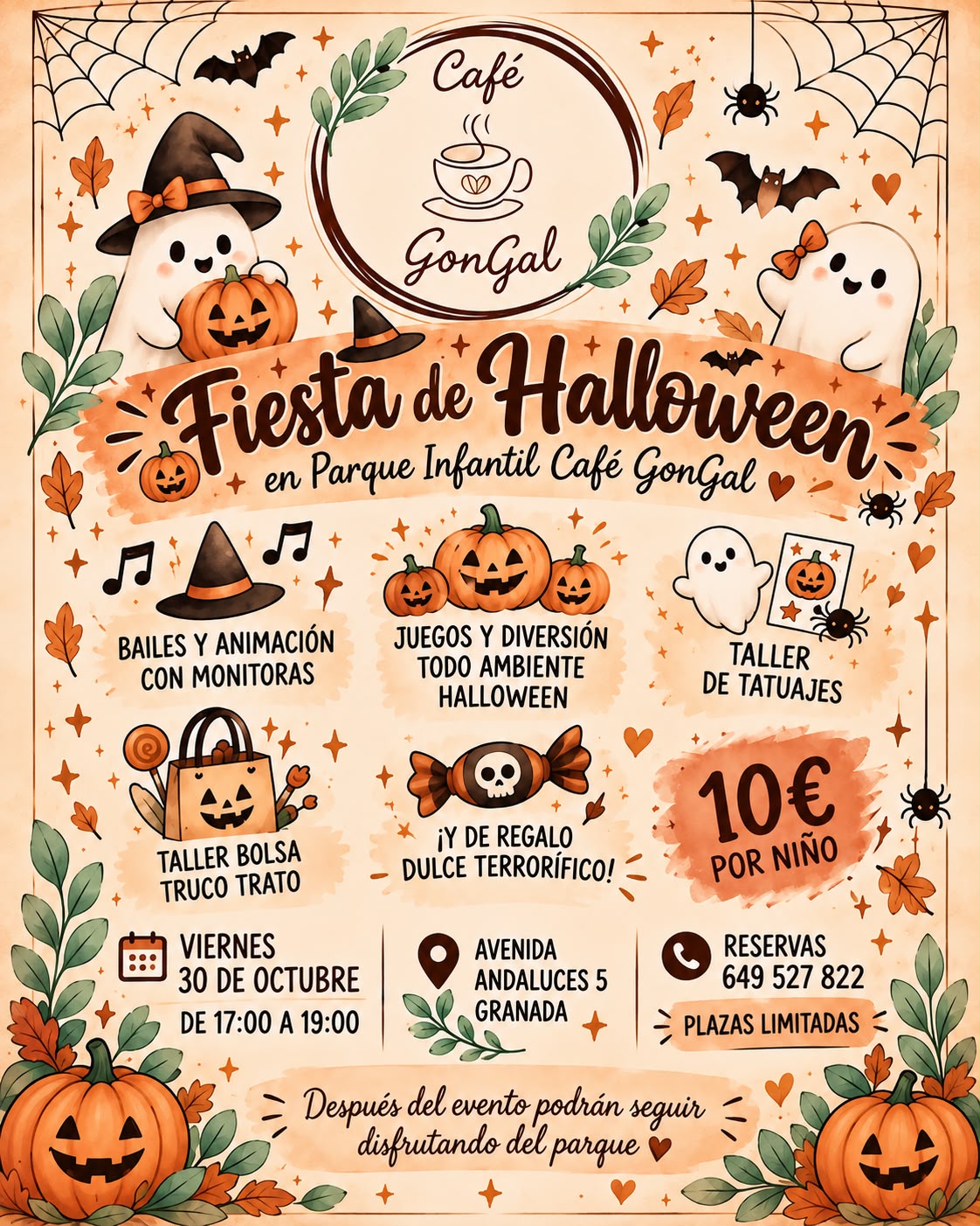 Fiesta de Halloween en Parque Infantil Café GonGal