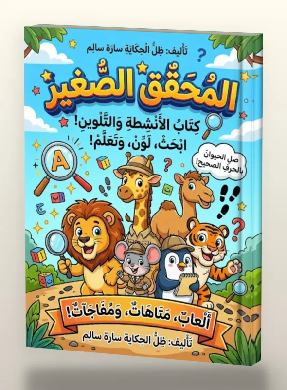 غلاف كتاب المحقق الصغير — أنشطة وتلوين للأطفال