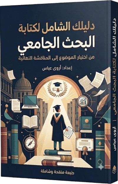 غلاف كتاب دليلك الشامل لكتابة البحث الجامعي للمبتدئين