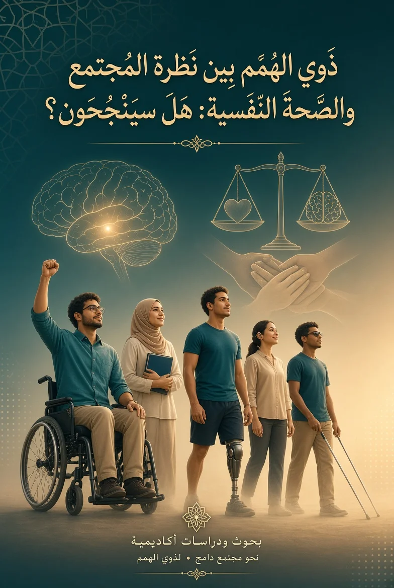غلاف كتاب بحث عن ذوي الهمم ما بين نظرات المجتمع و ما بين الصحة النفسية هل سينجحون