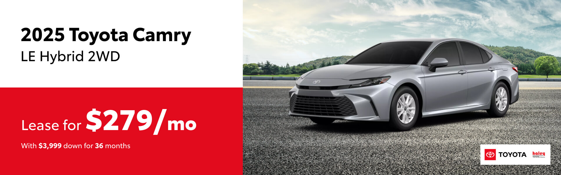 2025 Toyota Camry Lease $279 per month for 36 months