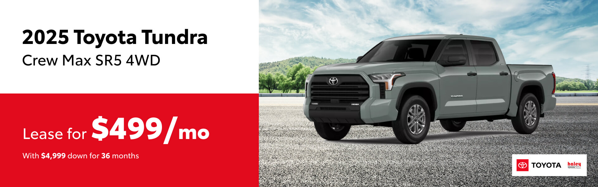 2025 Toyota Tundra Lease $499 per month for 36 months