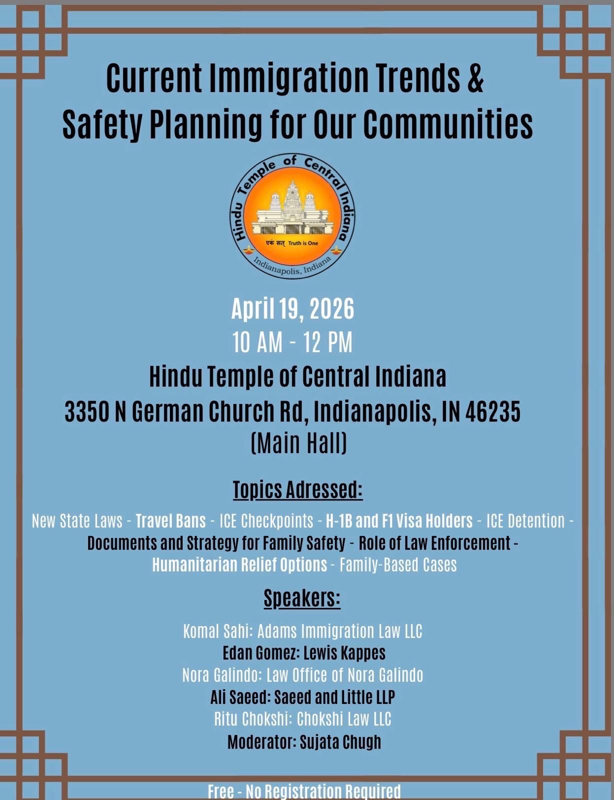 CURRENT IMMIGRATION TRENDS & SAFETY PLANNING FOR OUR COMMUNITIES