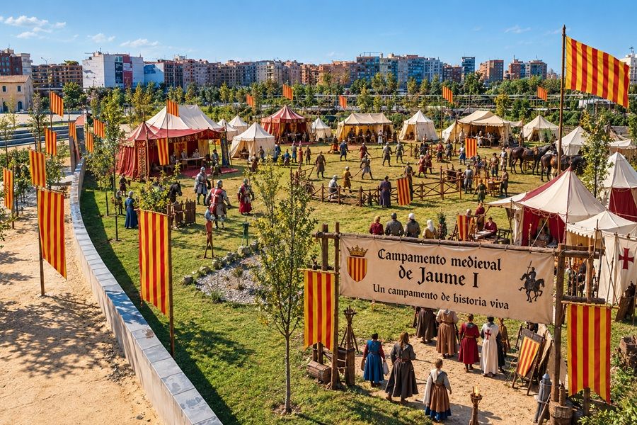 Campamento medieval de Jaume I en el Parc Central