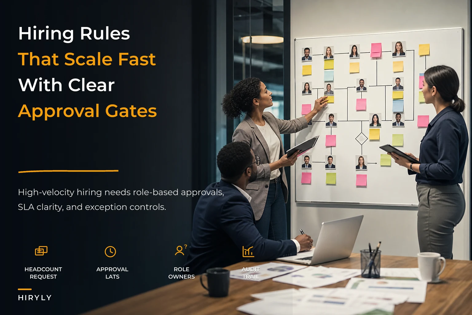 Hiring governance framework to scale talent operations: role-based approvals, SLA templates, and audit gates