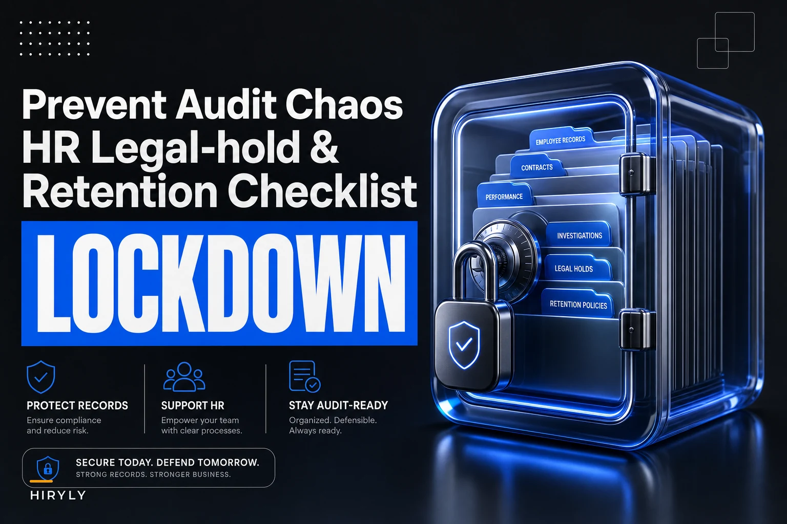 Prevent audit chaos: HR legal-hold and records-retention checklist with retrieval SLAs and index templates