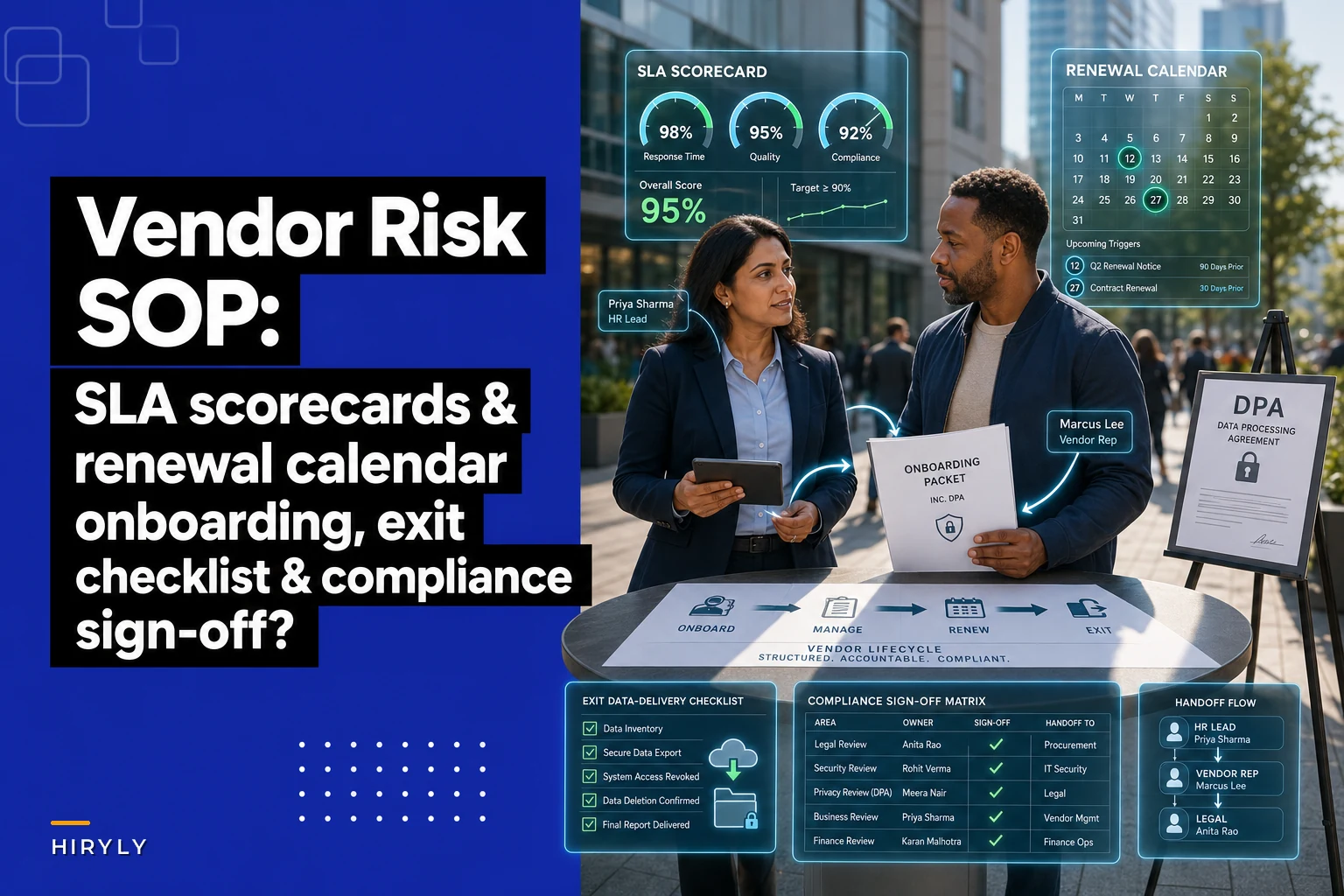 Reduce vendor risk and surprise renewals: an HR vendor management SOP with SLA scorecard, renewal calendar and data-exit checklist