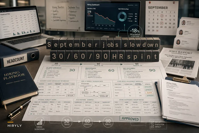 Responding to the September jobs slowdown: a 30/60/90 HR sprint to recalibrate hiring forecasts, comp, and redeployment