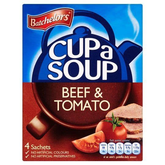Batchelors Cup A Soup Beef & Tomato 4 Pack 88g