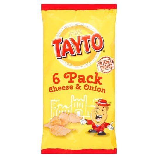 Tayto Crisps 6 x 25g  Cheese & Onion