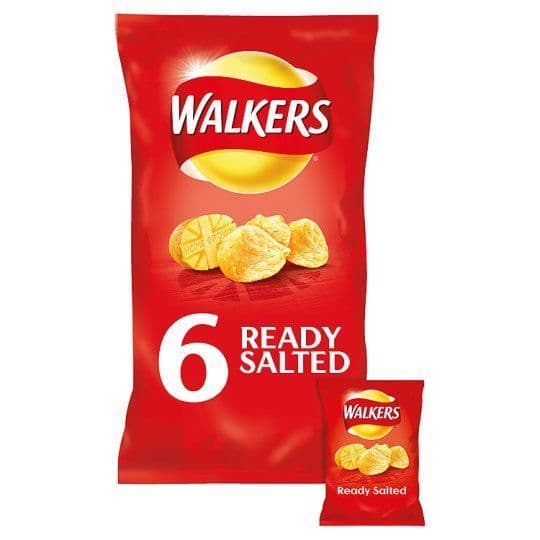 Walkers Ready Salted Crisps 6 x 25g