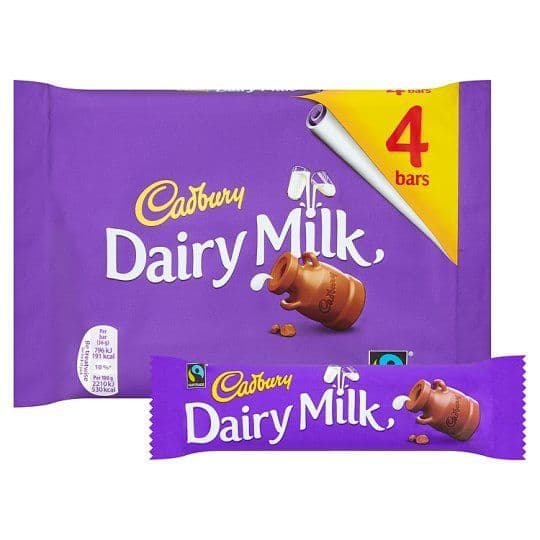 Cadbury Dairy Milk Chocolate Bar x 4 Pack