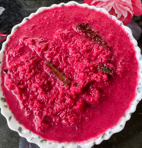 Beetroot side dish/Beetroot pachadi