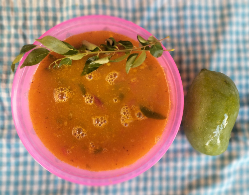 Green mango rasam 