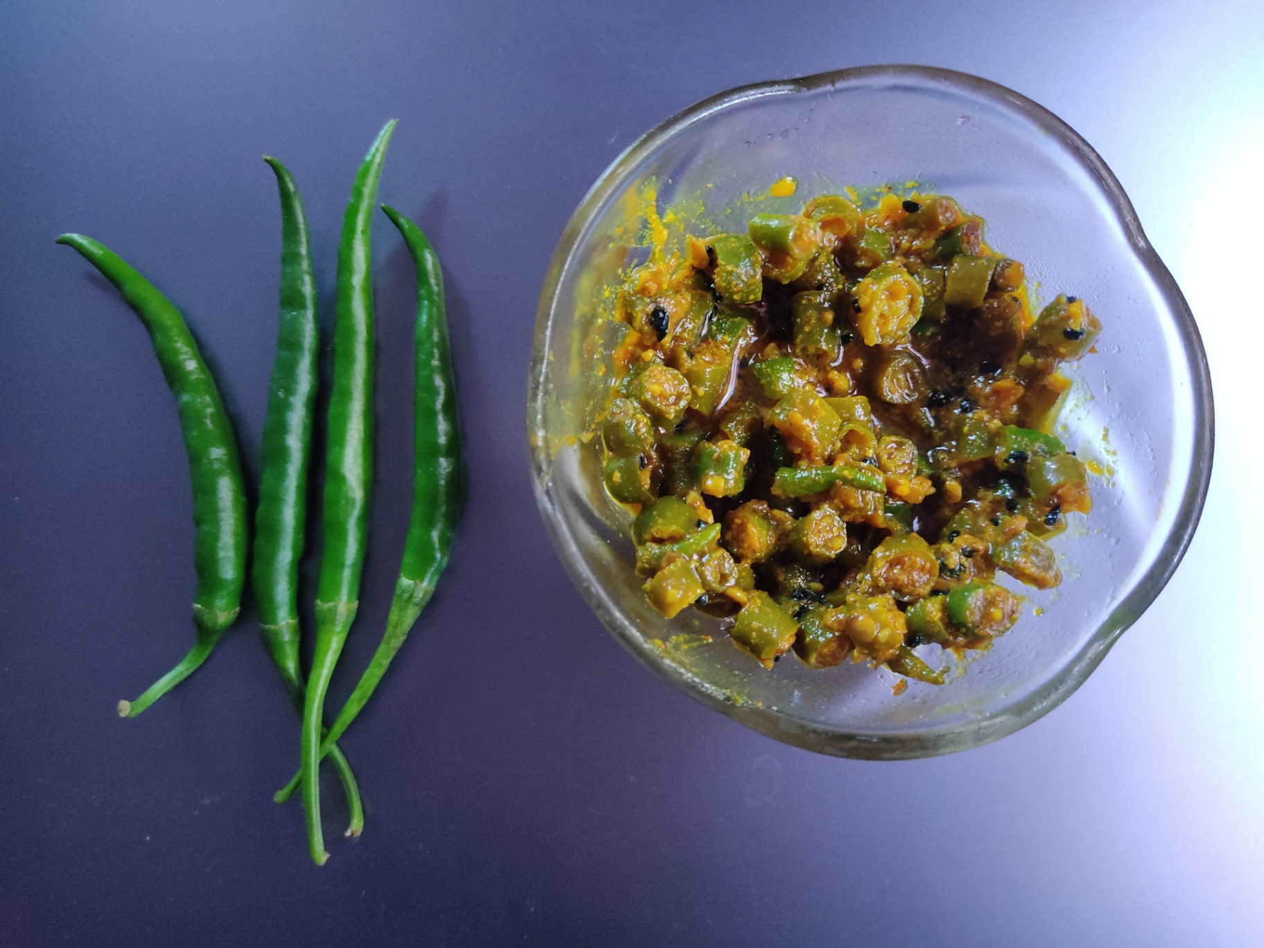 Hari Mirch (Green chillies) fry