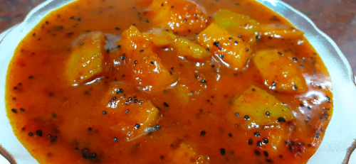 Keri ki launji ( raw mango sweet and sour veg)